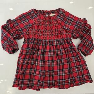 Hatley Baby Girls Holiday Tartan Plaid Party Dress Red Boho‎ Casual 18-24months